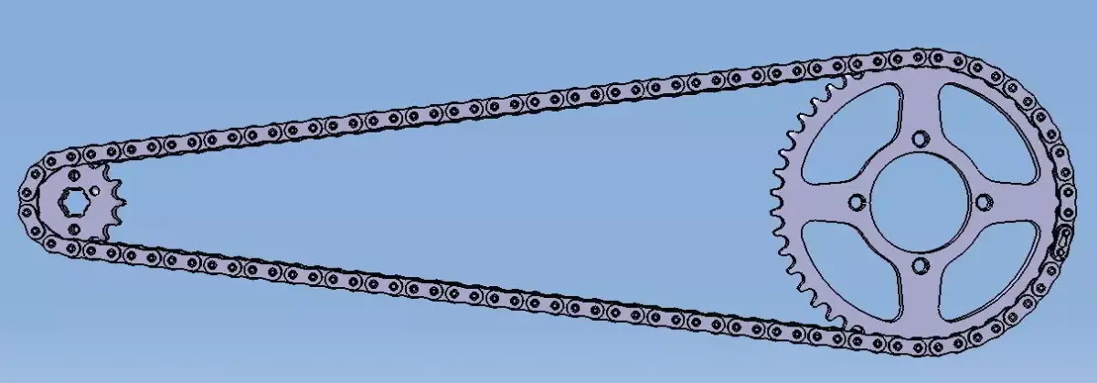 Chain and Sprocket DID O-RING YBR 125 05-08 Free 3D model