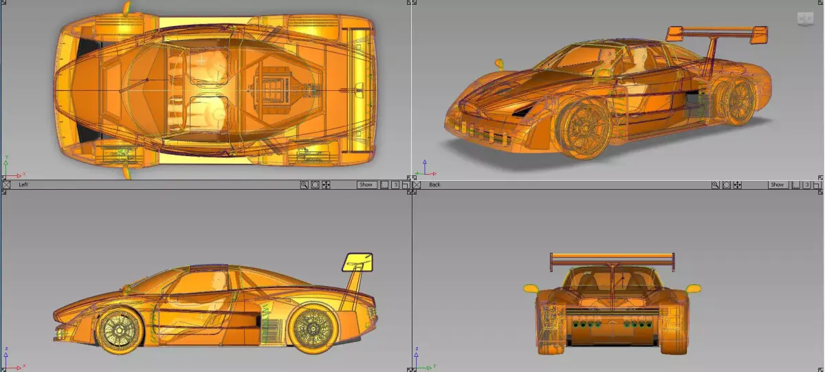 LMPTrackAS1 futuristic sports car Free 3D model