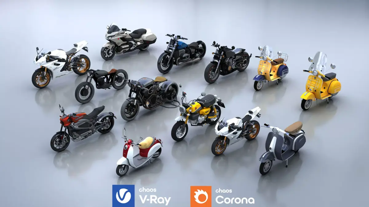 HighDetail Motorcycle Model Pack 3D model