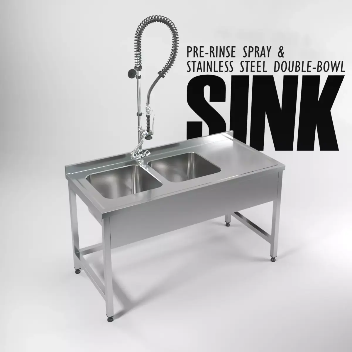 Industrial Kitchen Sinks Collection 3D Models Low-poly 3D model