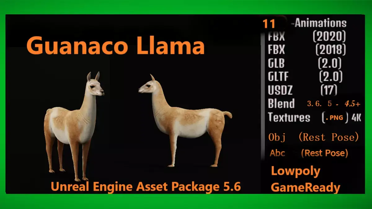 Guanaco Free 3D model