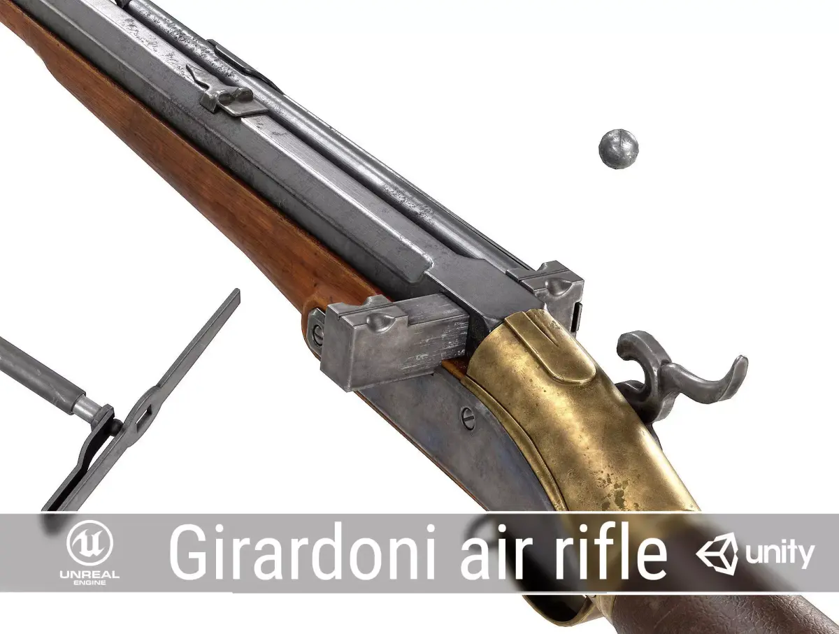 PBR Girardoni air rifle Low-poly 3D model