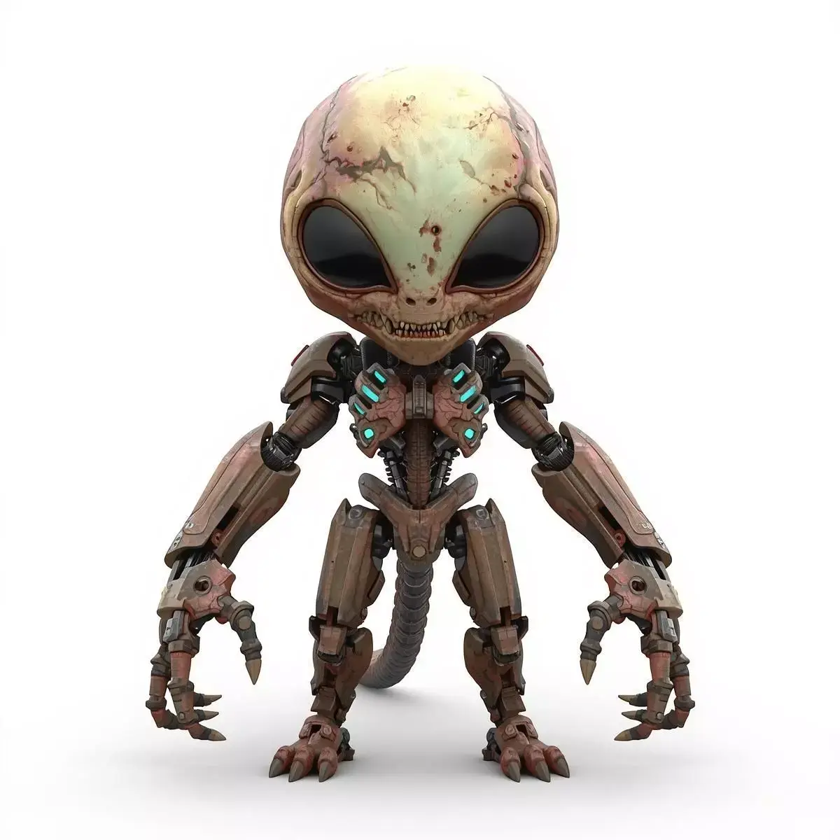 Stylized Bio-Tech Alien 3D Model Low-poly 3D model