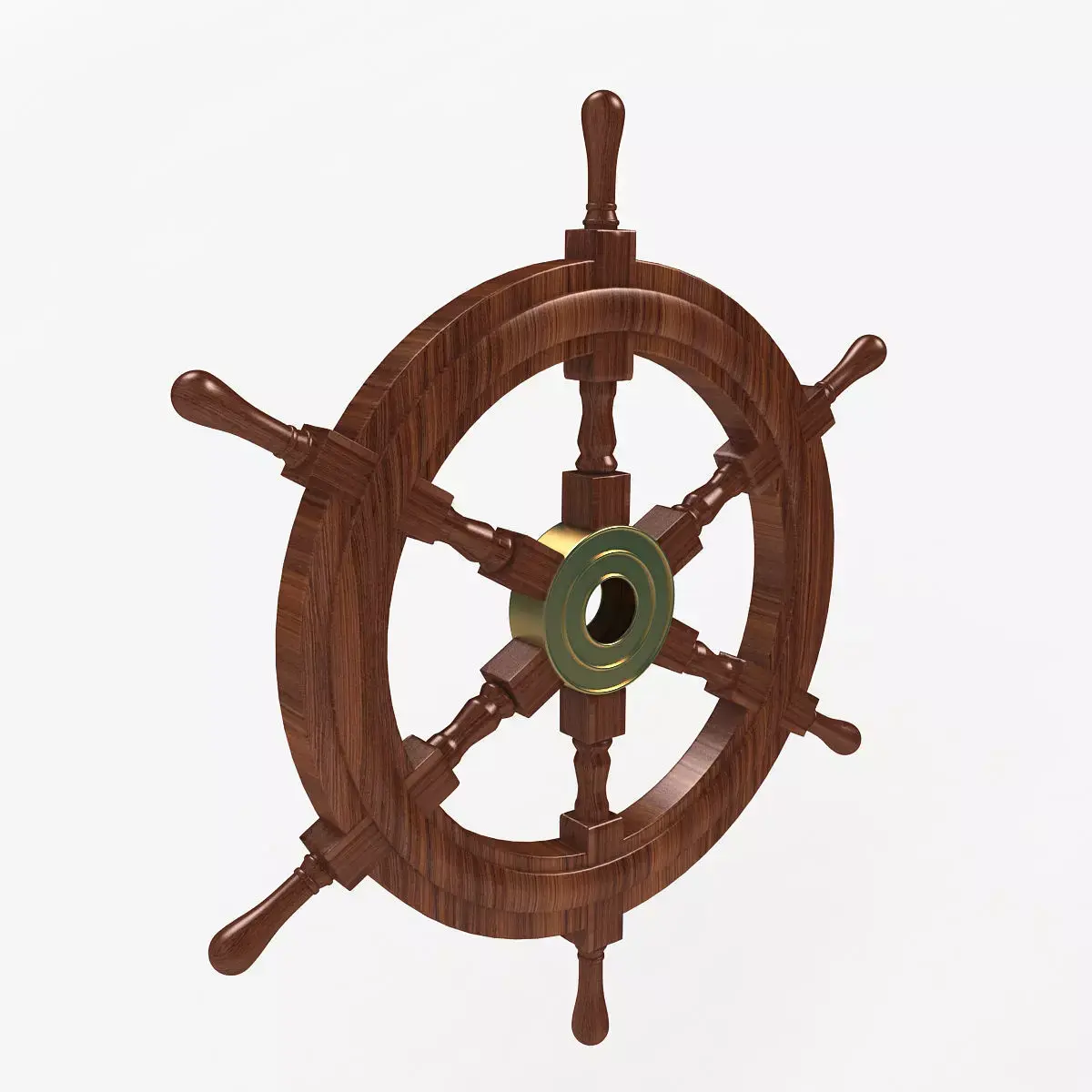 Wooden ship wheel  3D model