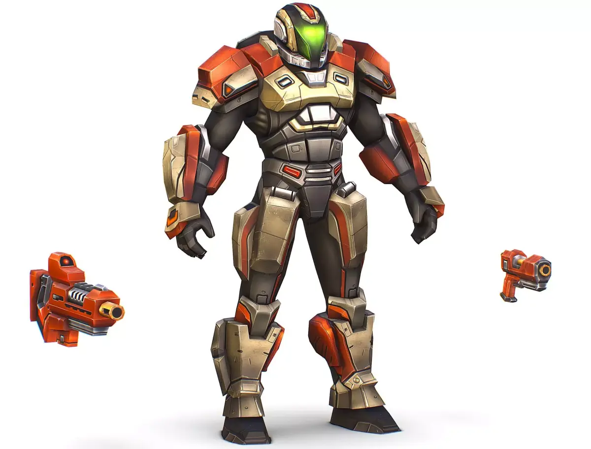 Cartoon Sci-Fi Cyborg Drone Trooper Soldier Low-poly 3D model order