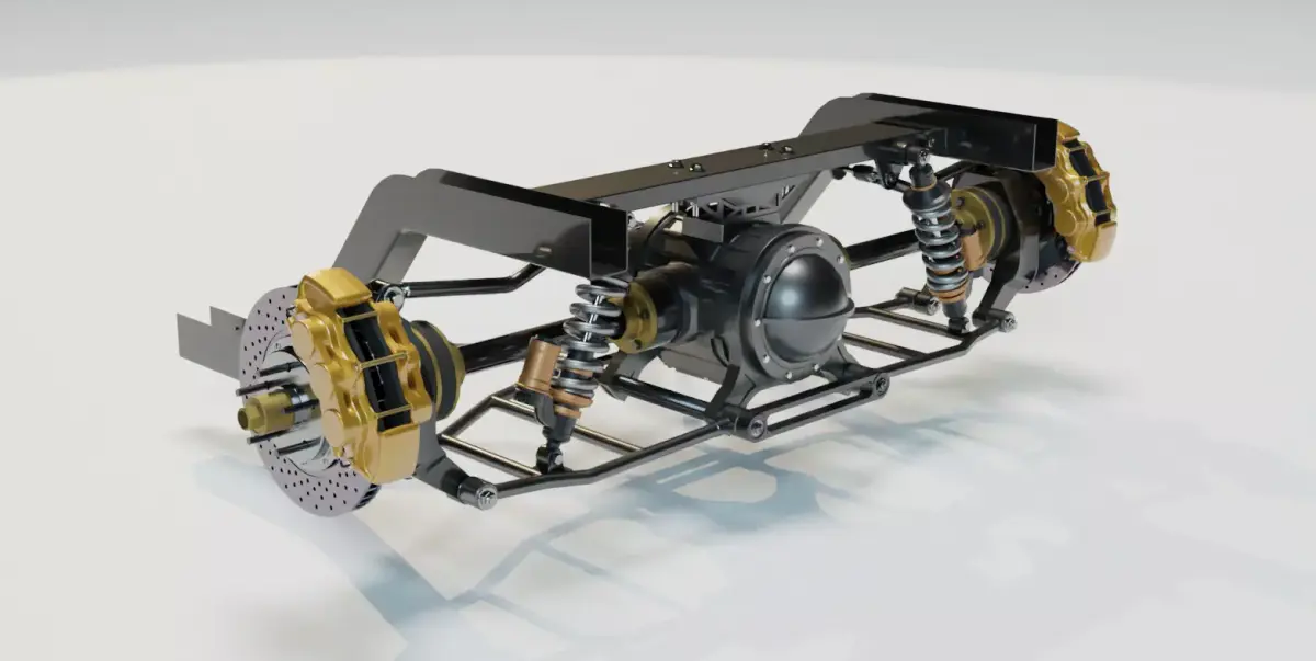 Racing Rear car truck suspension V2 Low-poly 3D model