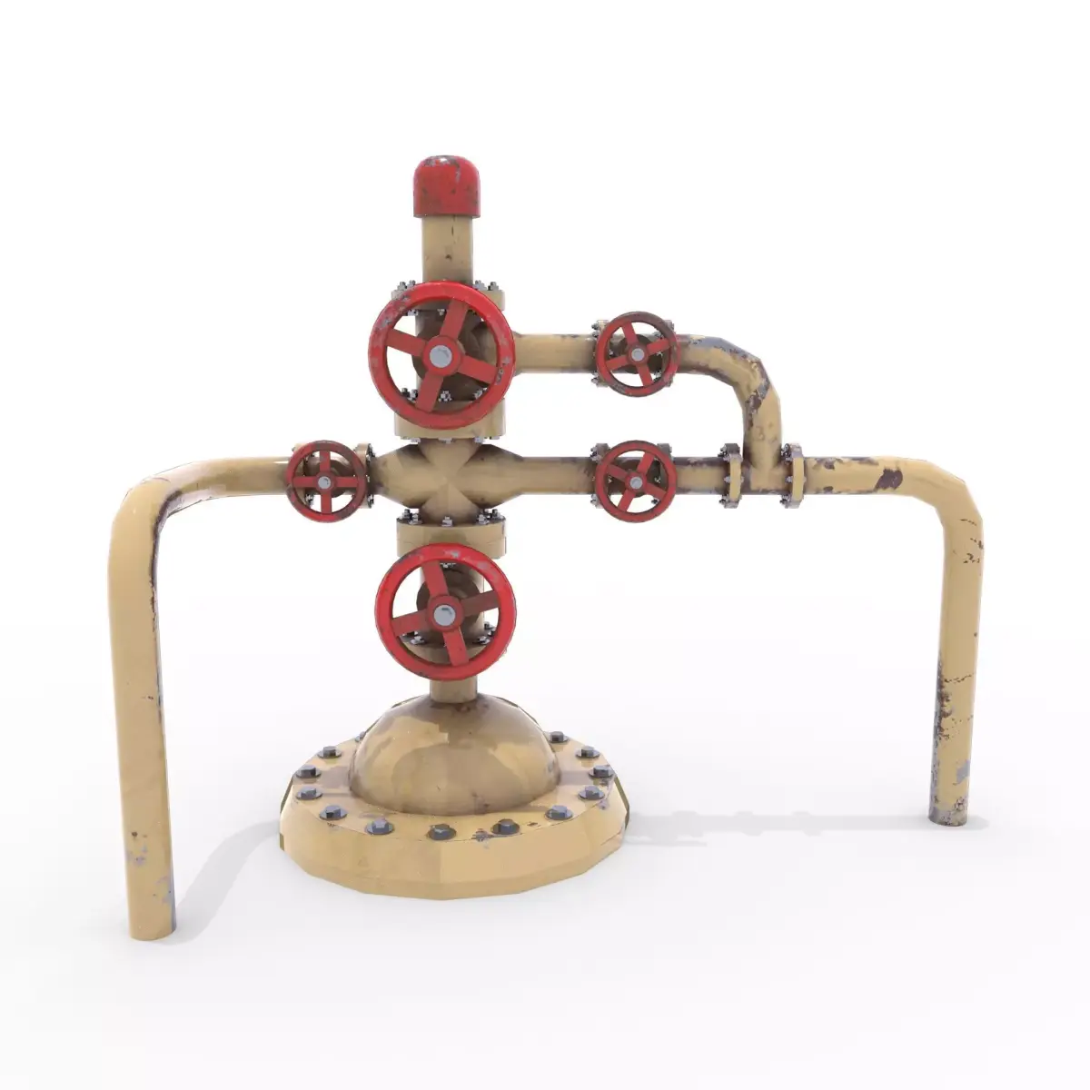 Oil Pumpjack Wellhead 3 Low-poly 3D model