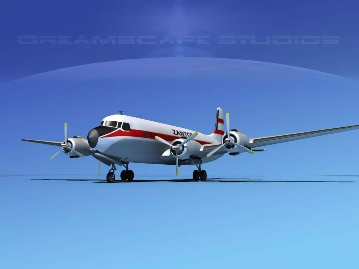 Douglas DC-7B Zantop 3D model