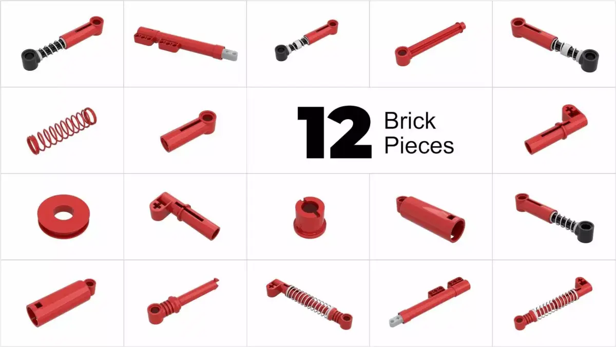 TwindBricks3D - 12 Technic Shock Absorber collection 3D print model