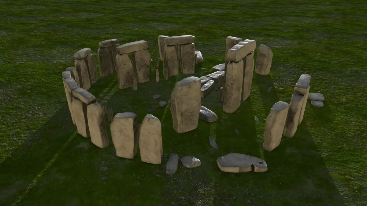 STONEHENGE  and  Surroundings Low-poly 3D model