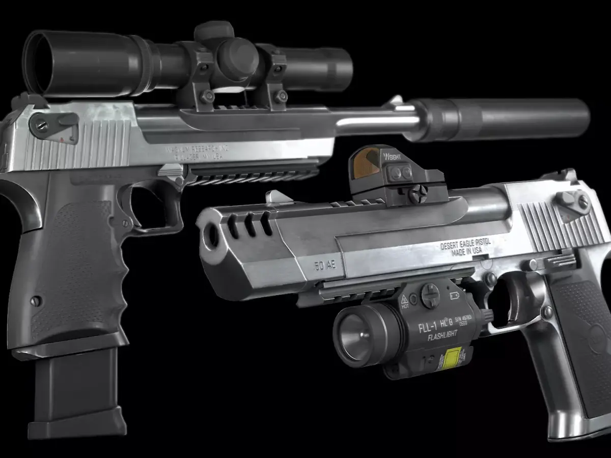 Desert Eagle with Mods and Skins SubstanceFiles Custom License Low-poly 3D model