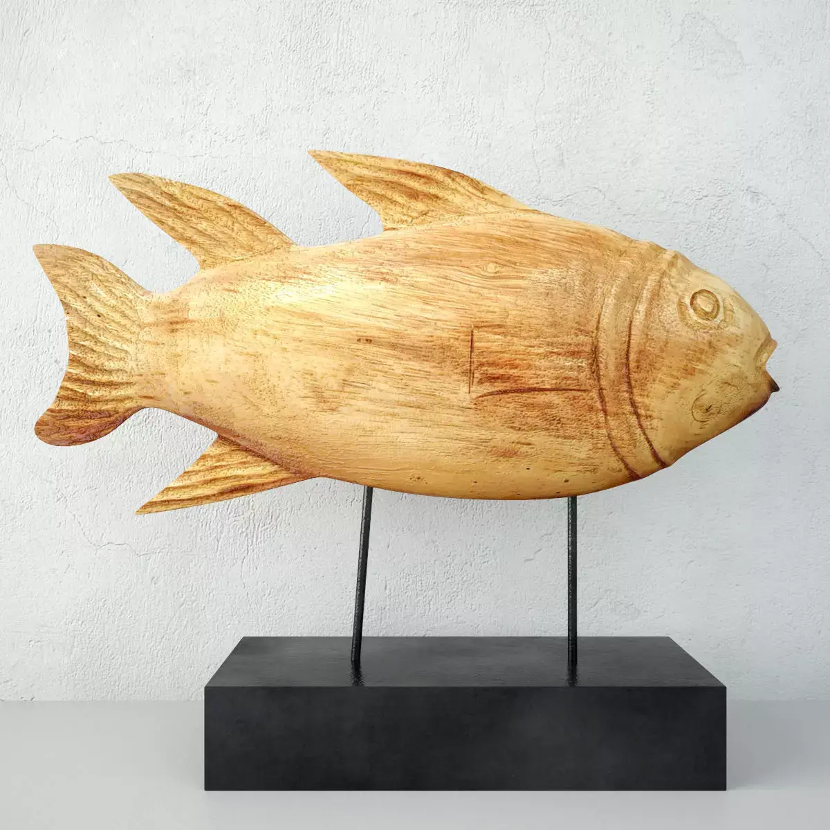 Wooden Fish Sculpture 2 3D model