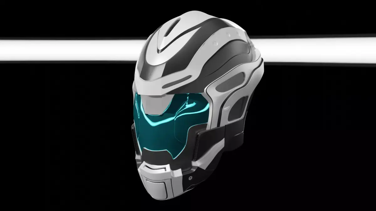 futuristic helmet 3D model buy
