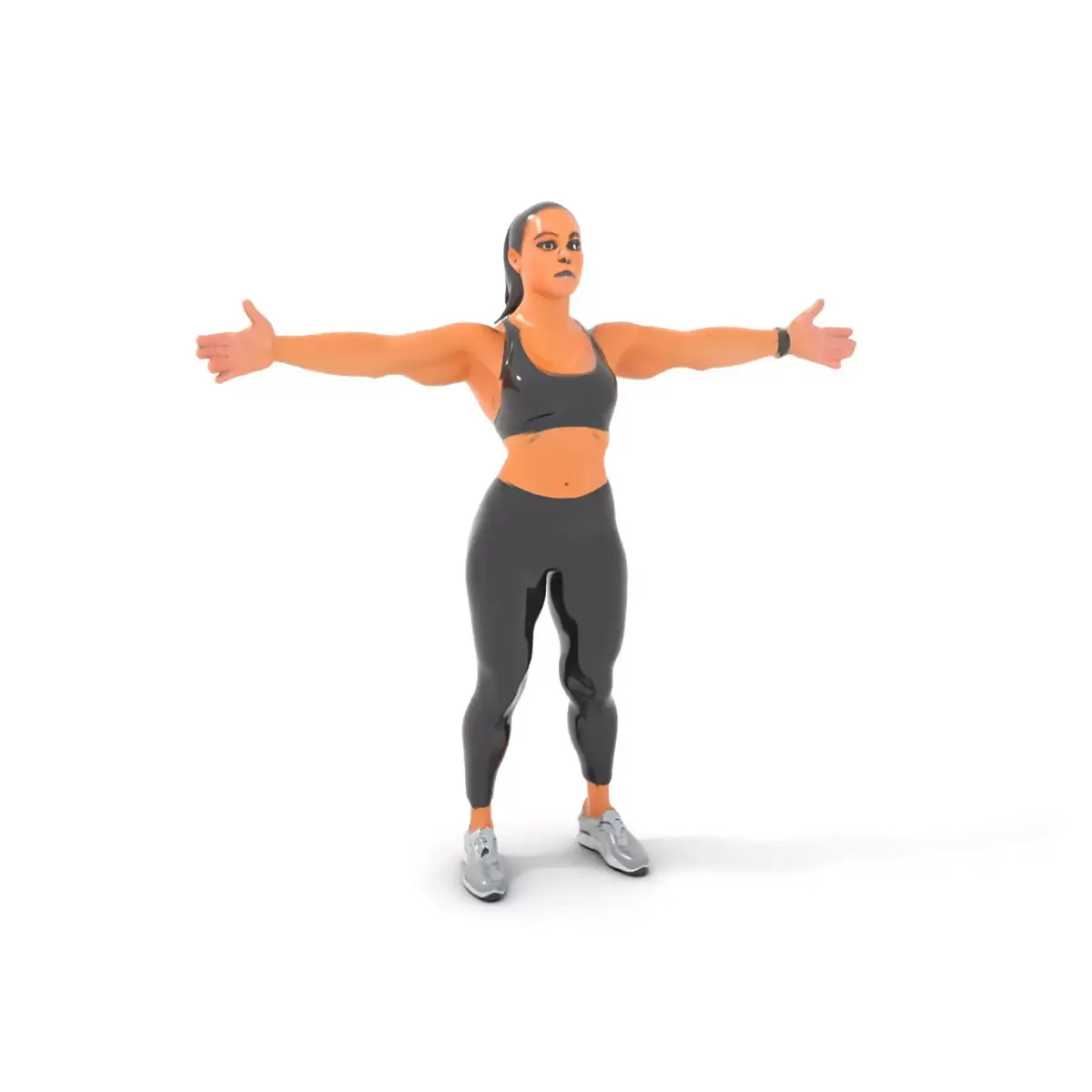 Athletic Fitness Woman model pack Low-poly 3D model