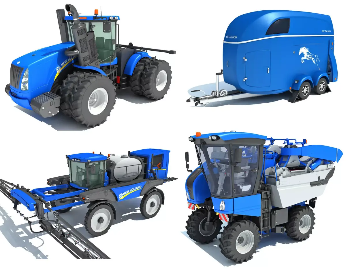 New Holland Farm Equipment Collection 3D Model Pack