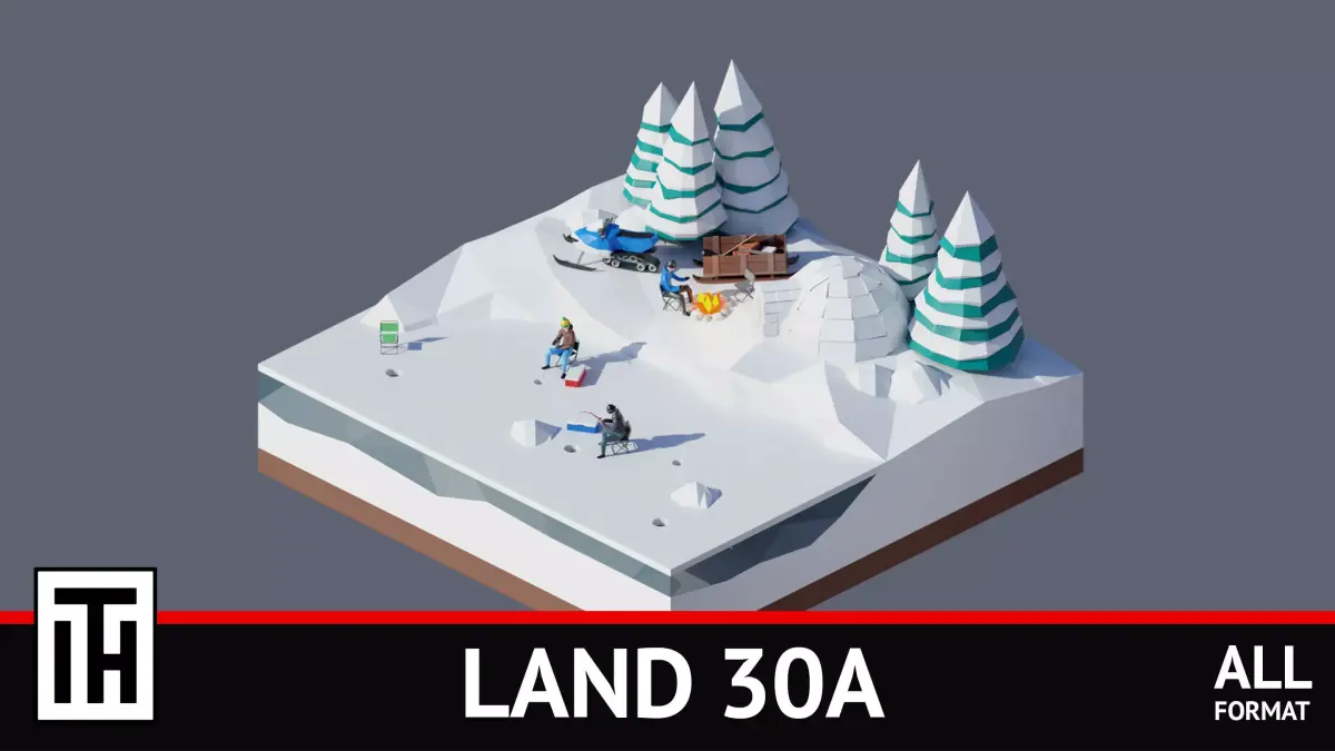 land 30A Low-poly 3D model