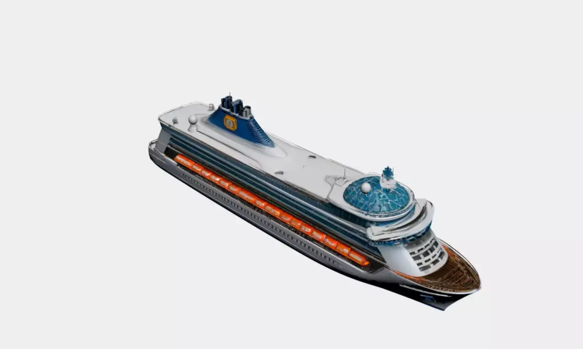 Modern Luxury Cruise Ship - Sleek 3D Ocean Liner Model 03 3D model