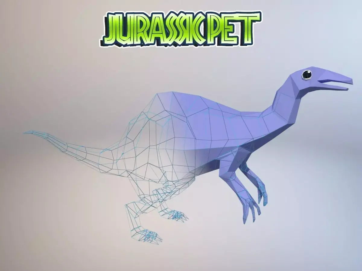 Deinocheirus mirificus Low-poly 3D model