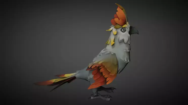 parrot1 cartoon 13 animation Low-poly 3D model