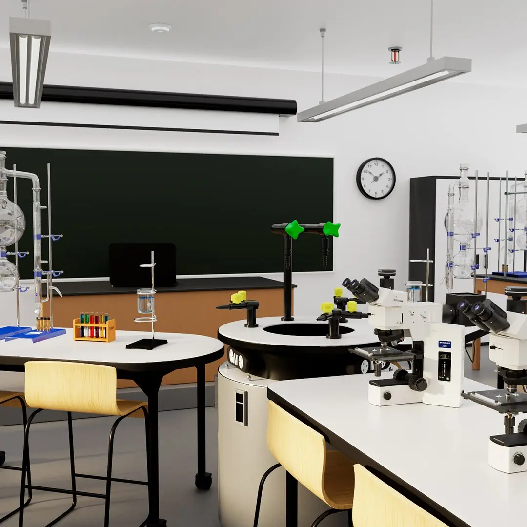 School Laboratory Interior with Modern Equipment 3D model
