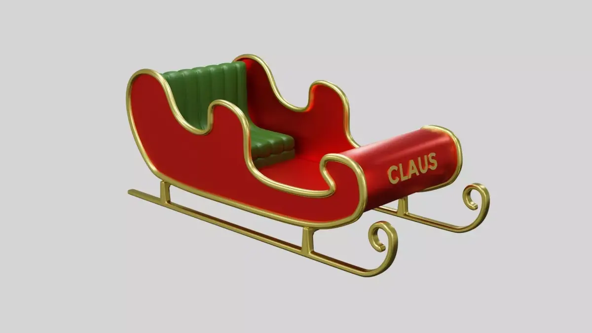 Santa Claus Sleigh 3D model shop