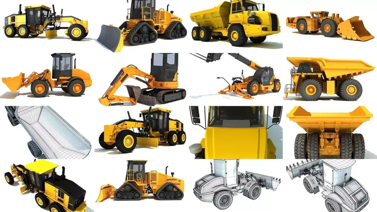 Construction Heavy Vehicles Collection 3D Model Pack