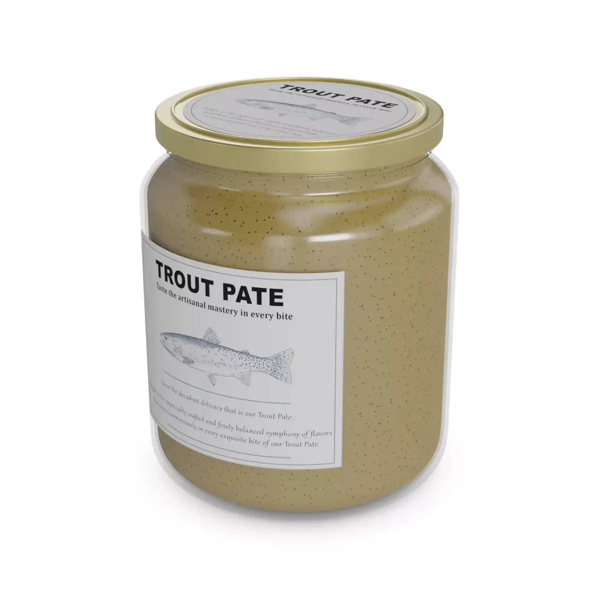 Fish spreads and pates Trout Pate Low-poly 3D model