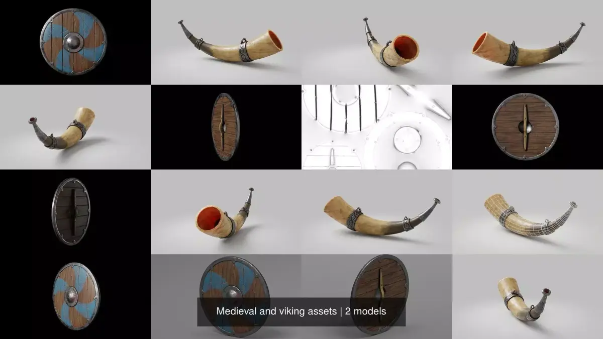Medieval and viking assets 3D Model Pack