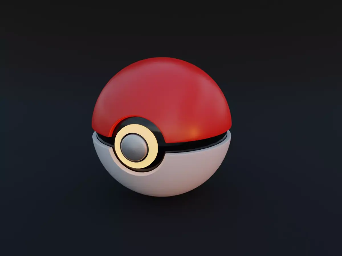 Pokeboll pokemon ball Low-poly 3D model