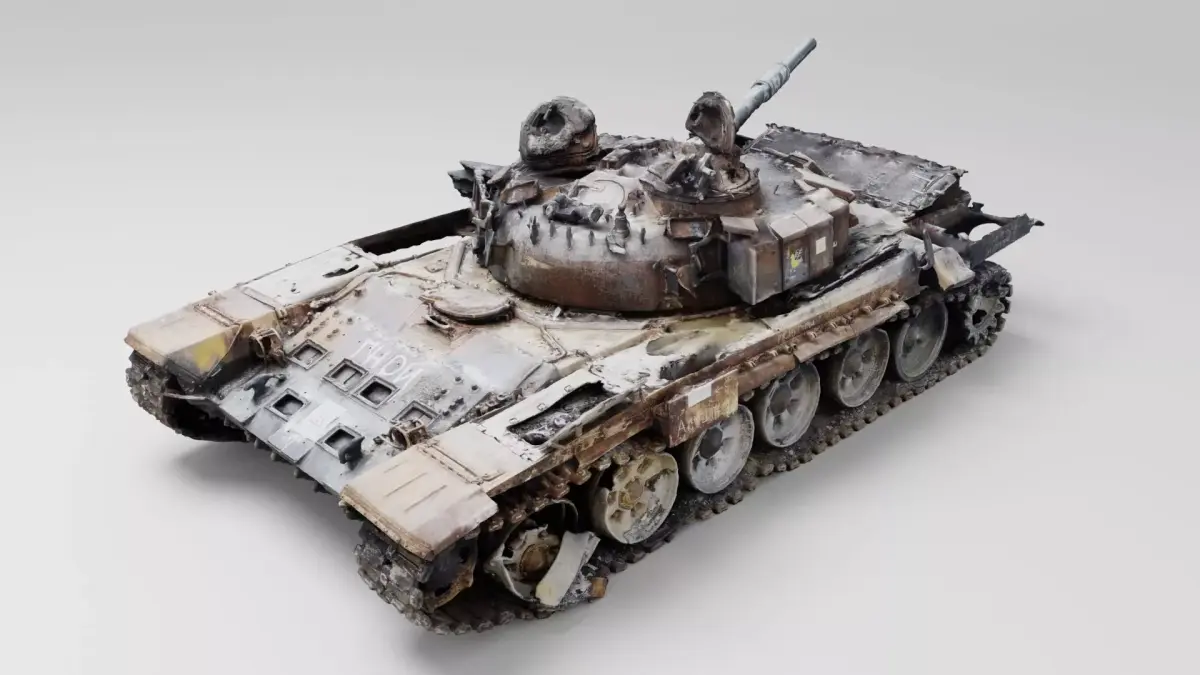 Russian T-90 tank destroyed by Ukrainian army 3D model by arsgera