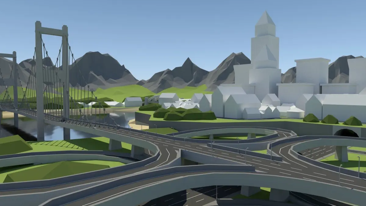 Low Poly Road Pack Free low-poly 3D model