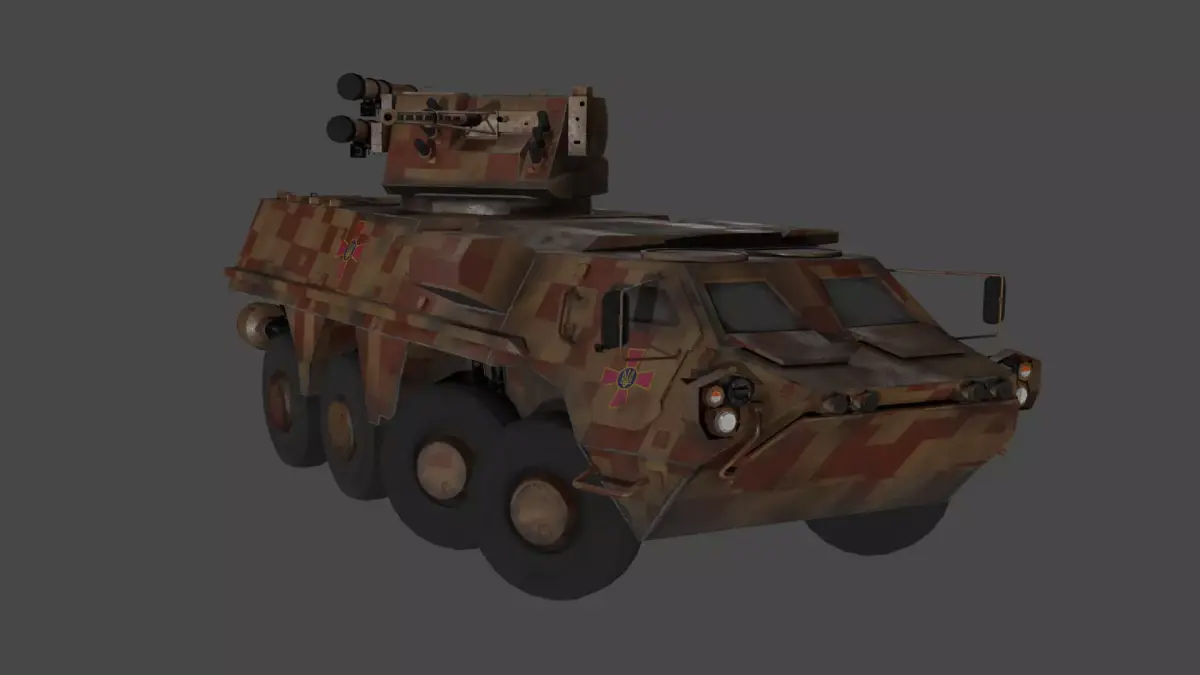 BTR 4 APC 4 UKR Low-poly 3D model