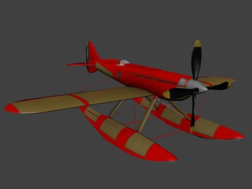 Macchi M C  72 Low-poly 3D model