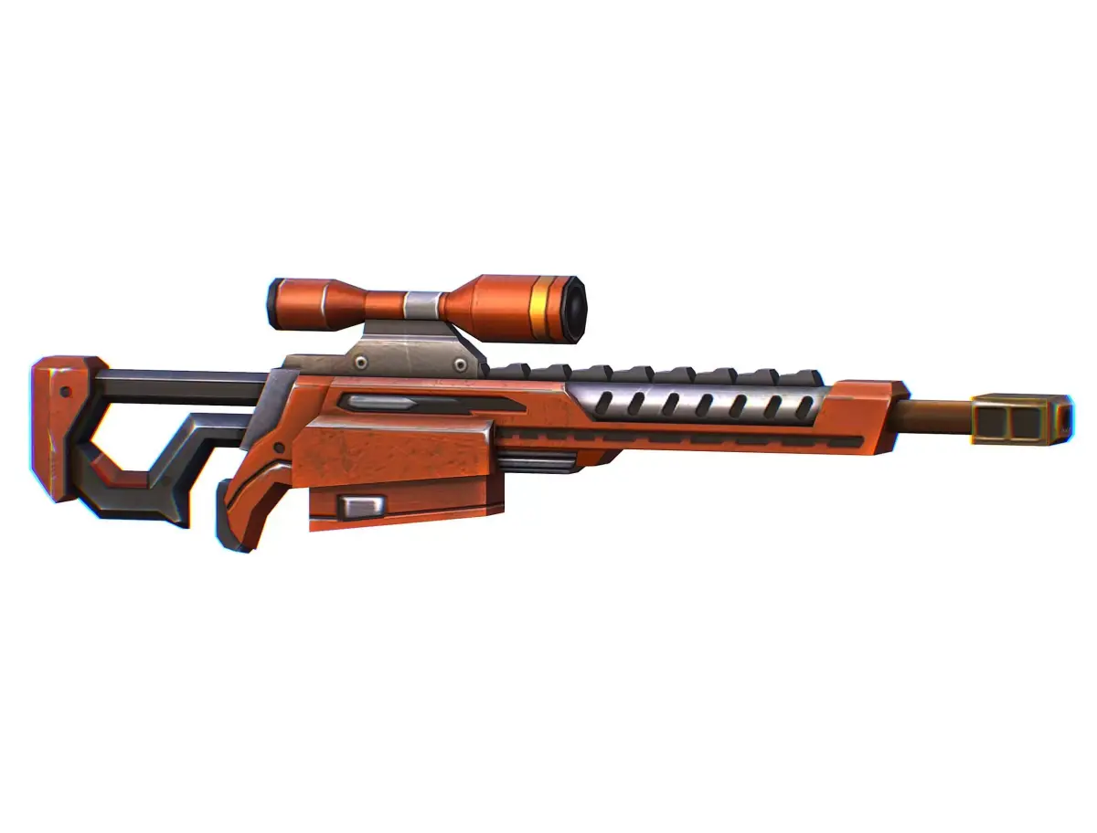 Sniper rifle of the future weapon barrel blaster laser arms Low-poly 3D model