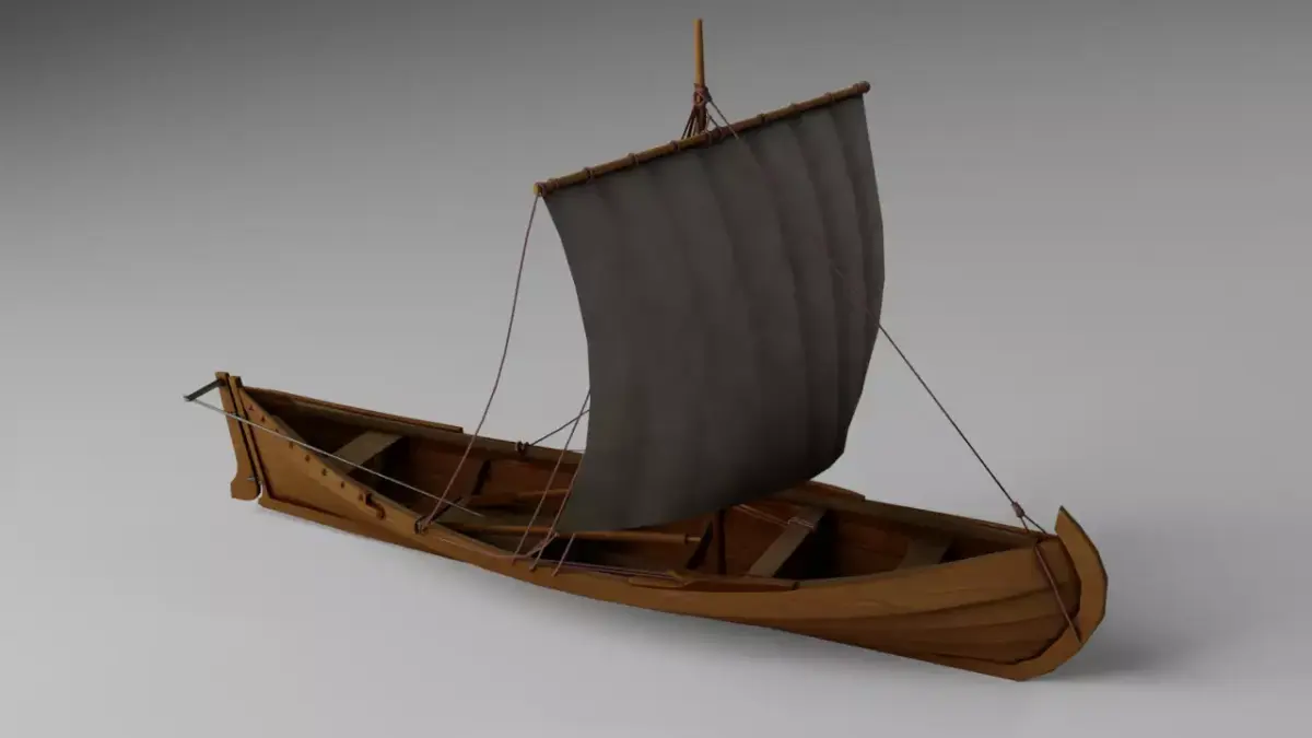 Wooden Boat  Low-poly 3D model