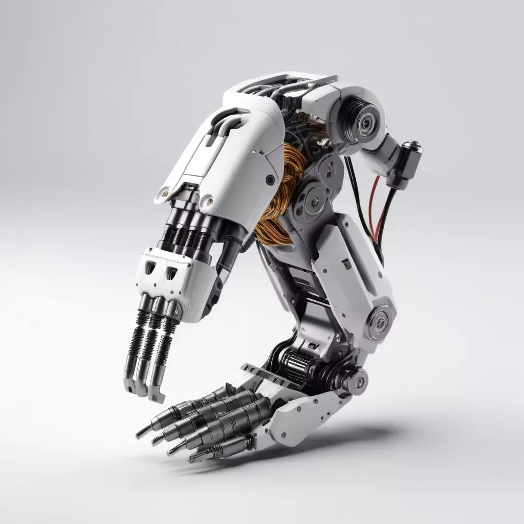 Damaged Robotic Hand with Exposed Wires 3D model