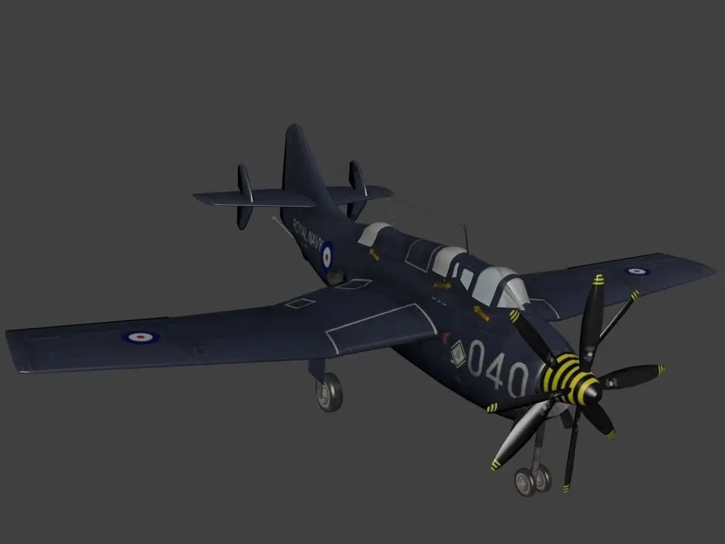 Fairey Gannet Low-poly 3D model