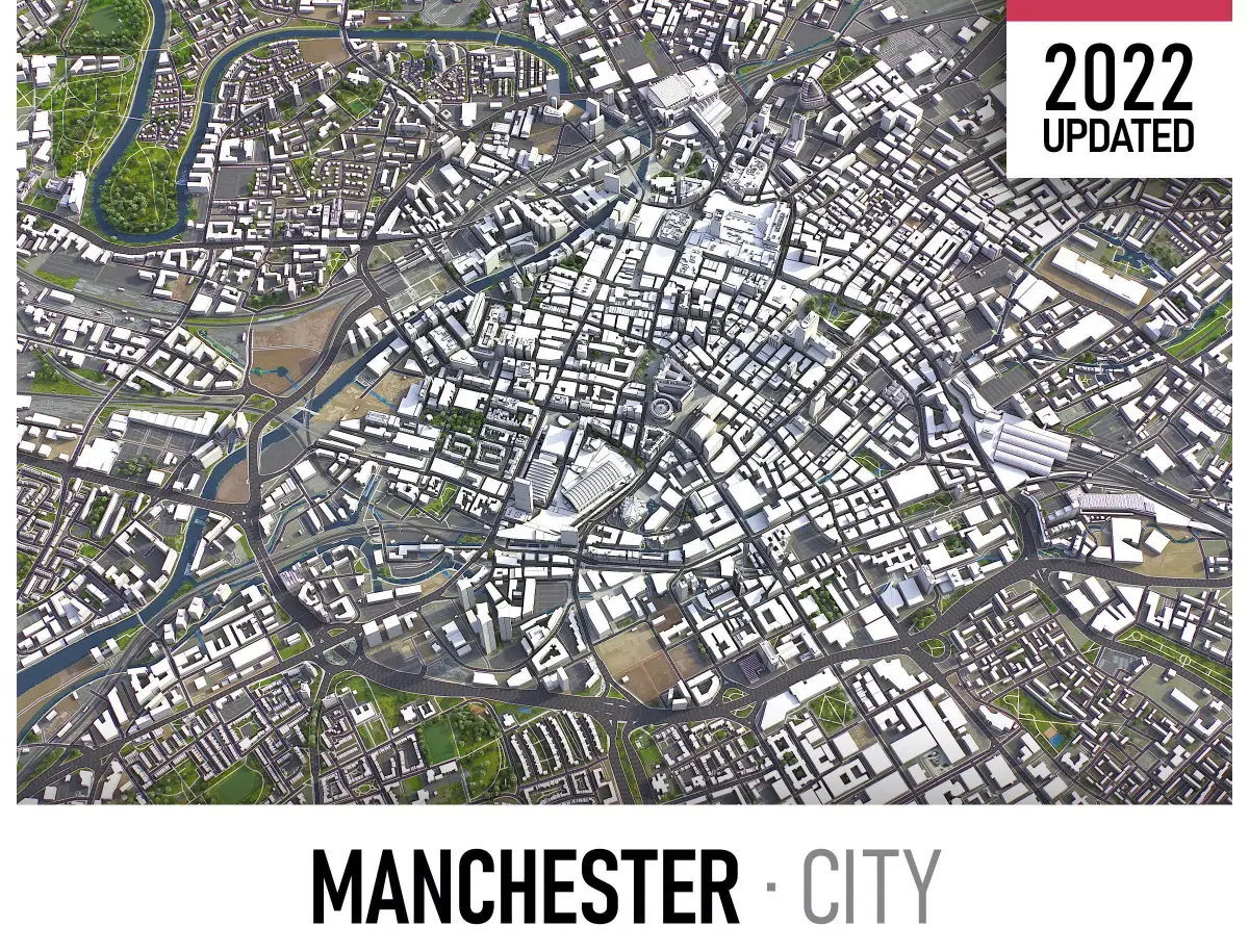 Manchester Low-poly 3D model