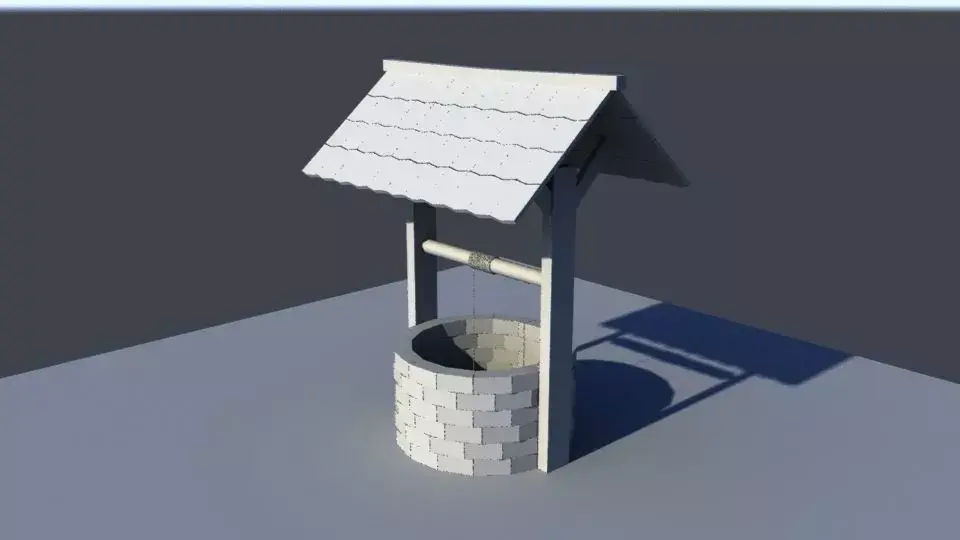 waterwell water well Low-poly 3D model