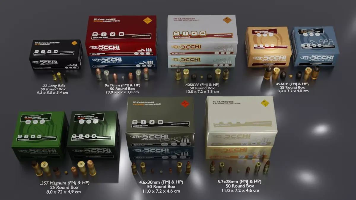 Small Caliber Ammunition Set - Ammo and Ammobox 3D model
