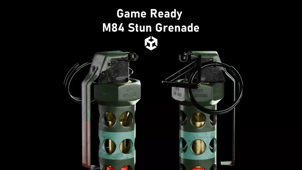  M-84 Stun Grenade 3D model Game-ready asset Low-poly 3D model