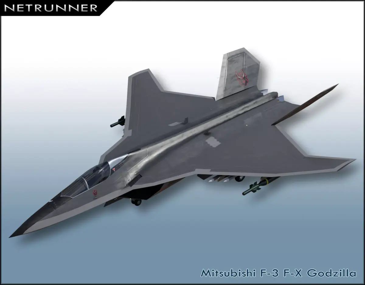 Mitsubishi F-3 F-X Godzilla Low-poly 3D model