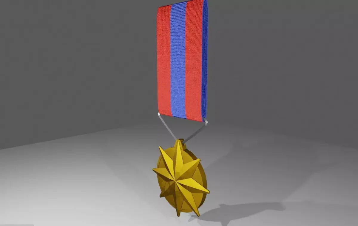 Military Gold Medal - Medalha de Ouro Militar Low-poly 3D model