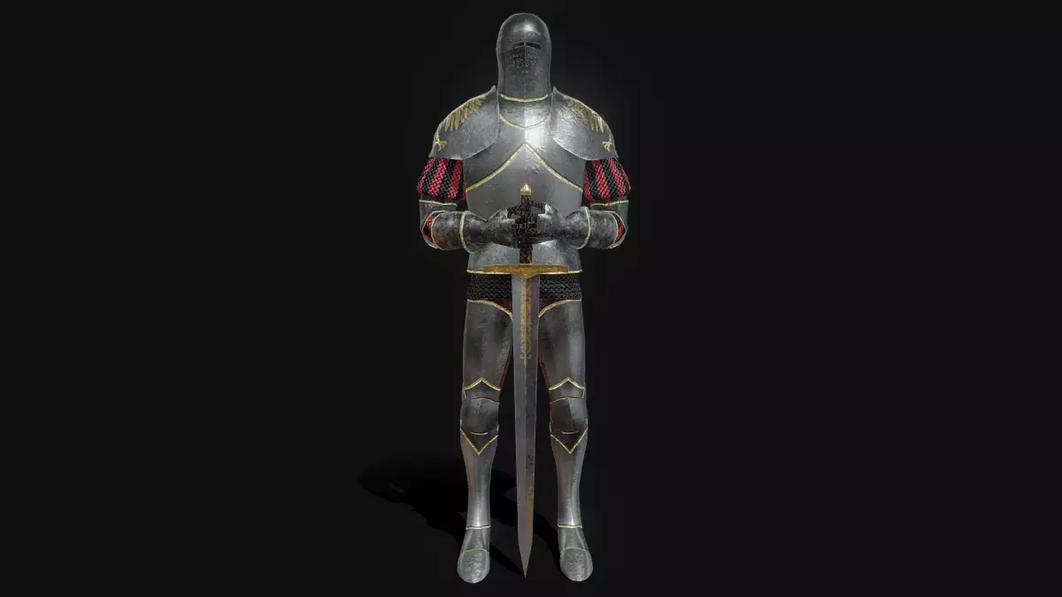 Decorative Knight armor Low-poly 3D model