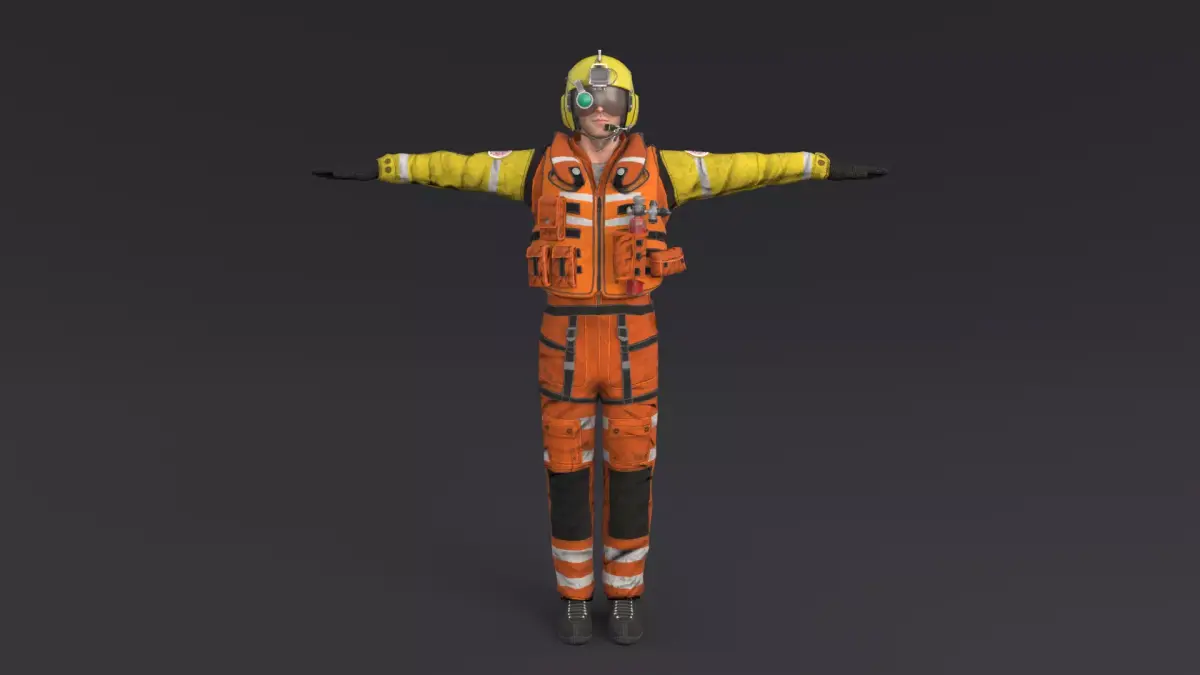 Pilot Rigged Low-poly 3D model