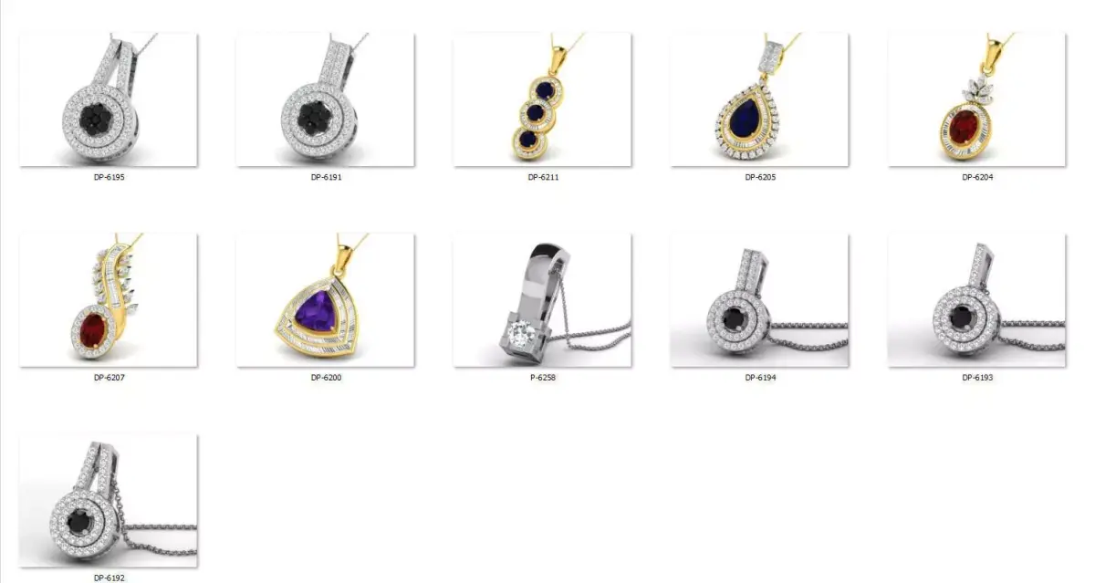 pendant 15 cad files color stone part 03 3D print model