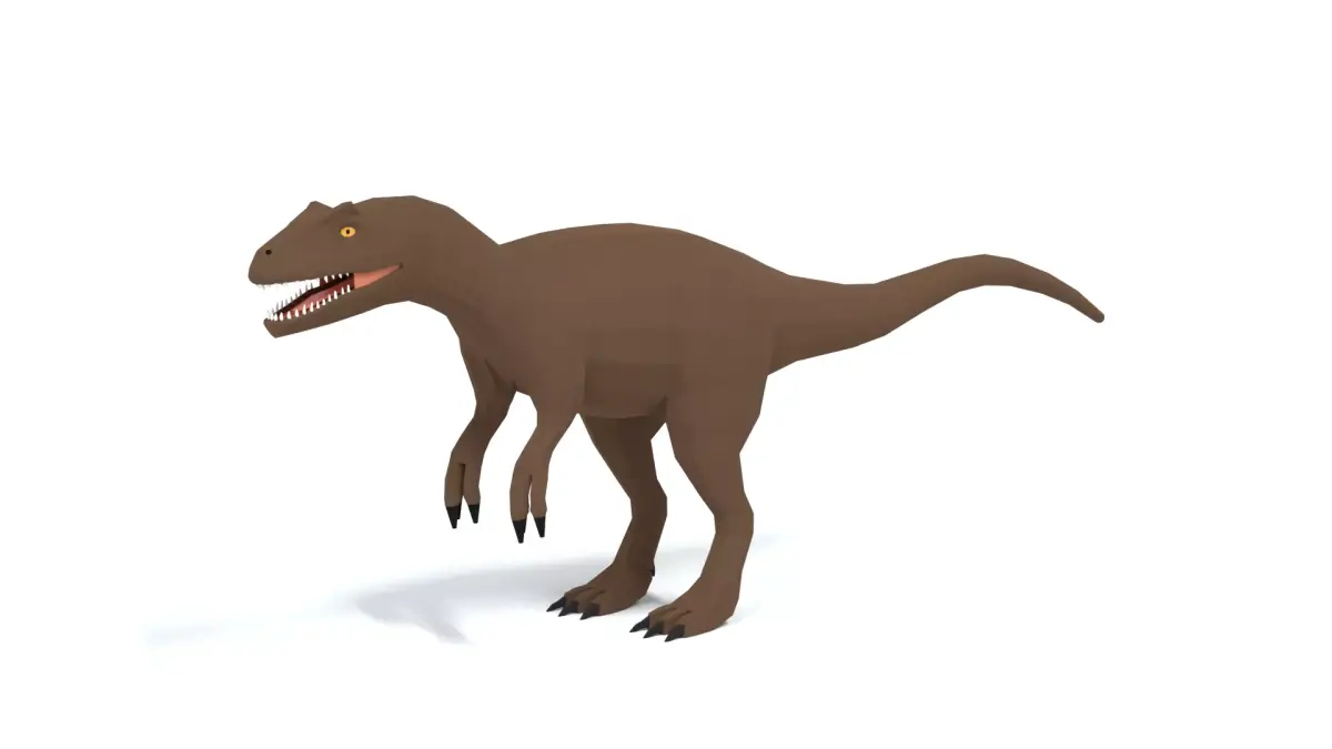 Low Poly Cartoon Allosaurus Dinosaur Low-poly 3D model