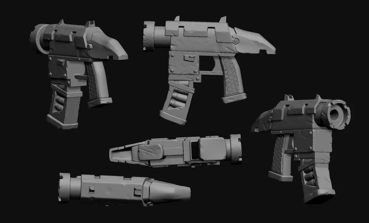 Sci-Fi Cyborg Steampunk Weapon 3D print model purchase
