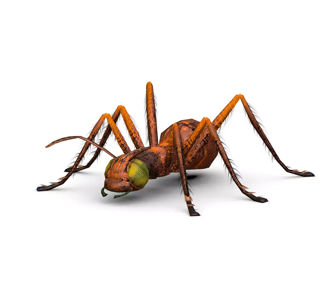LowPoly Giant Crimson Ant Low-poly 3D model