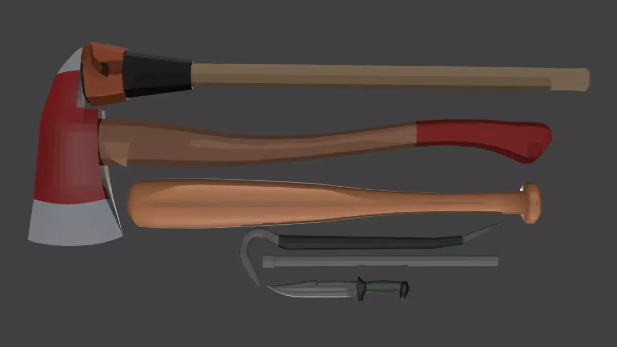 erramientas o armas cuerpo a cuerpo Low-poly 3D model